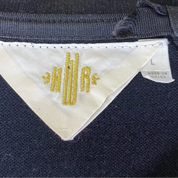 Anthropologie HWR Women’s Black Cardigan Sz L Button Cotton Classic Capsule Glam - Picture 4 of 8